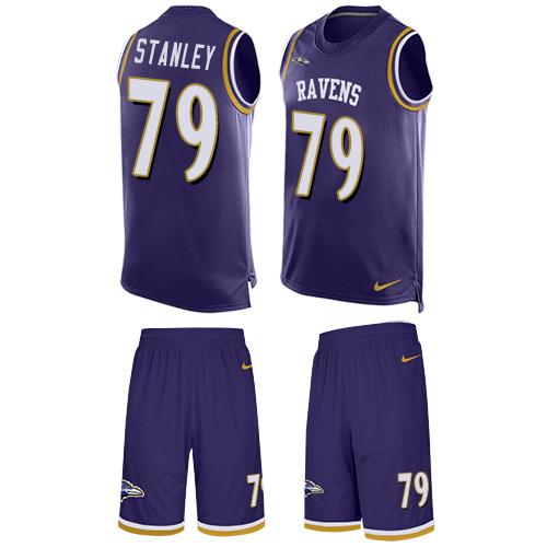 Nike Ravens #79 Ronnie Stanley Purple Team Color Men's Stitched NFL Limited Tank Top Suit Jersey - Click Image to Close